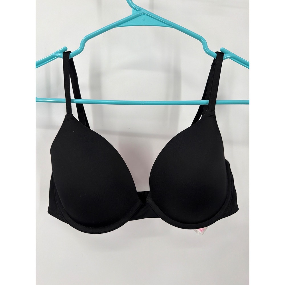 Victorias Secret‎ PINK Wear Everywhere T-Shirt Bra Black 32D Lined Underwire